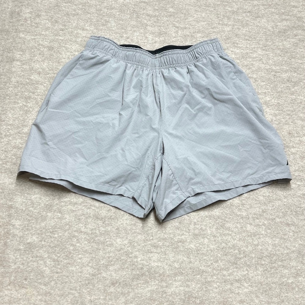 Hill City Mens Run Shorts Gray Perforated Lined Athletic Training S Active EUC